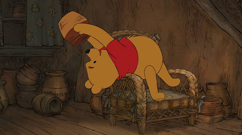 Winnie the pooh, winnie, pooh, chair, hunnypot, HD wallpaper | Peakpx