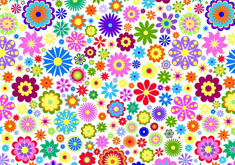 Texture, pattern, red, colorful, yellow, green, flower, paper, pink, blue, HD wallpaper