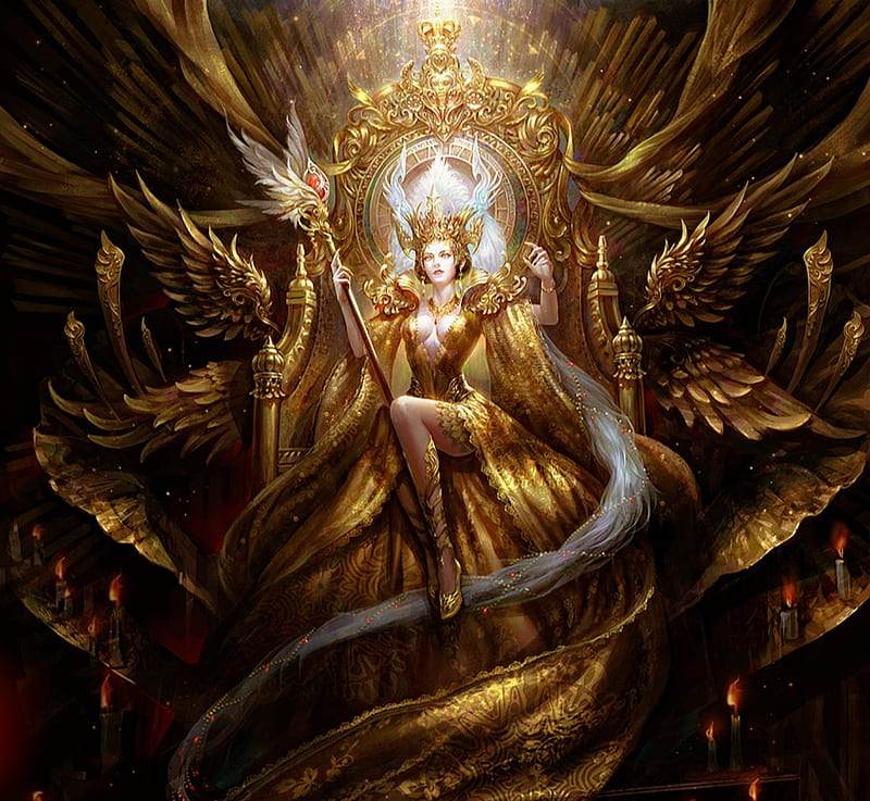 Gold Queen, sceptre, queen, wallpaper | Peakpx