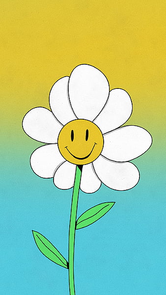 Be Happy Cartoon Cute Daisy Drawing Flower Psicodelia Tartagain Illustration Hd Mobile Wallpaper Peakpx