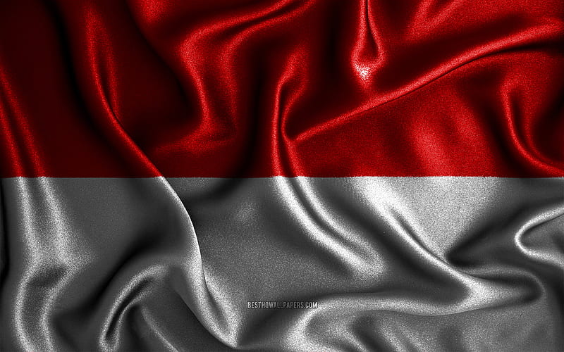 Indonesian flag silk wavy flags, Asian countries, national symbols, Flag of Indonesia, fabric flags, Indonesia flag, 3D art, Indonesia, Asia, Indonesia 3D flag, HD wallpaper