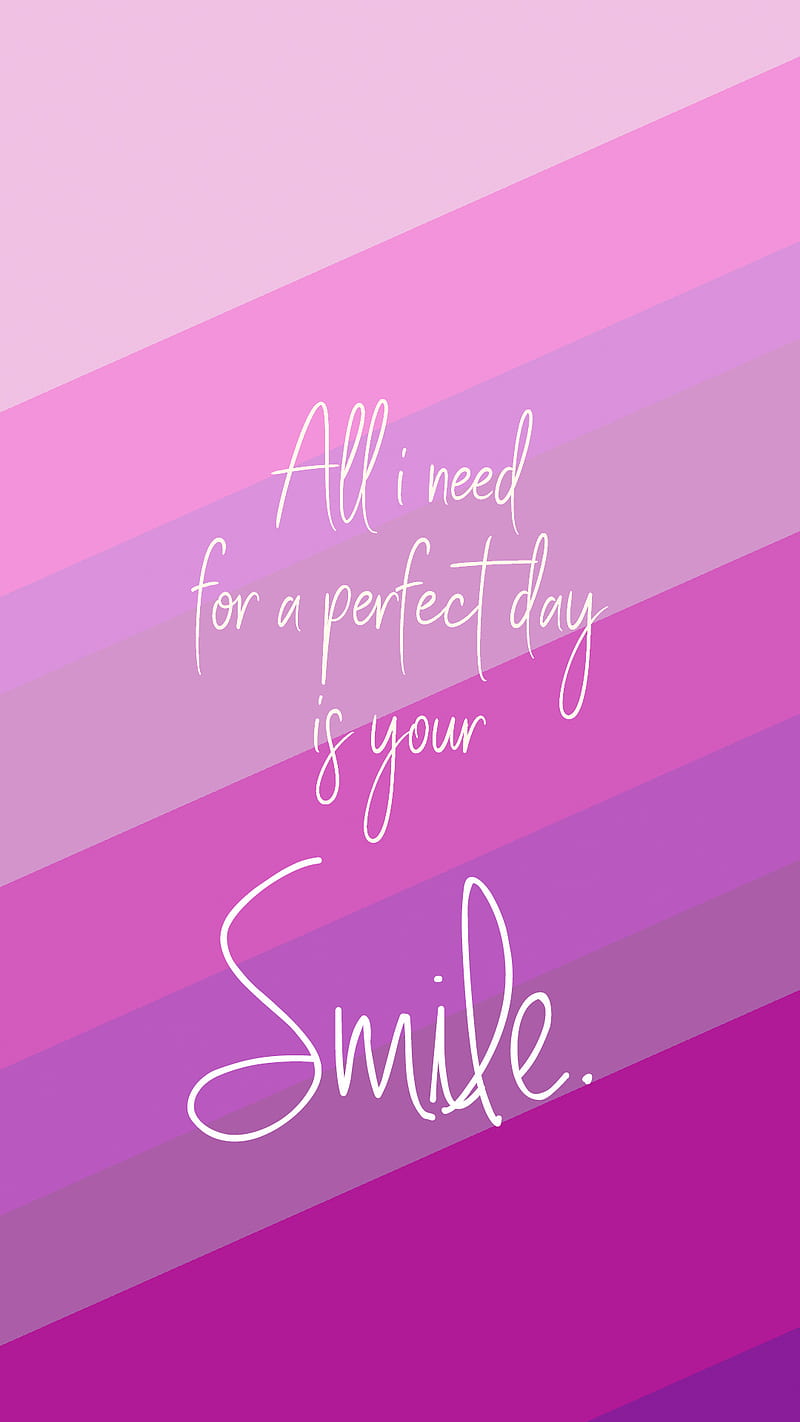 Smile, love, pink, quotes, sayings, words, HD phone wallpaper | Peakpx