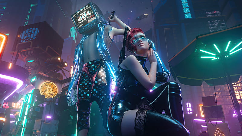 Cyberpunk Girl In Neon Mode, cyberpunk, scifi, artist, artwork, digital-art,  HD wallpaper