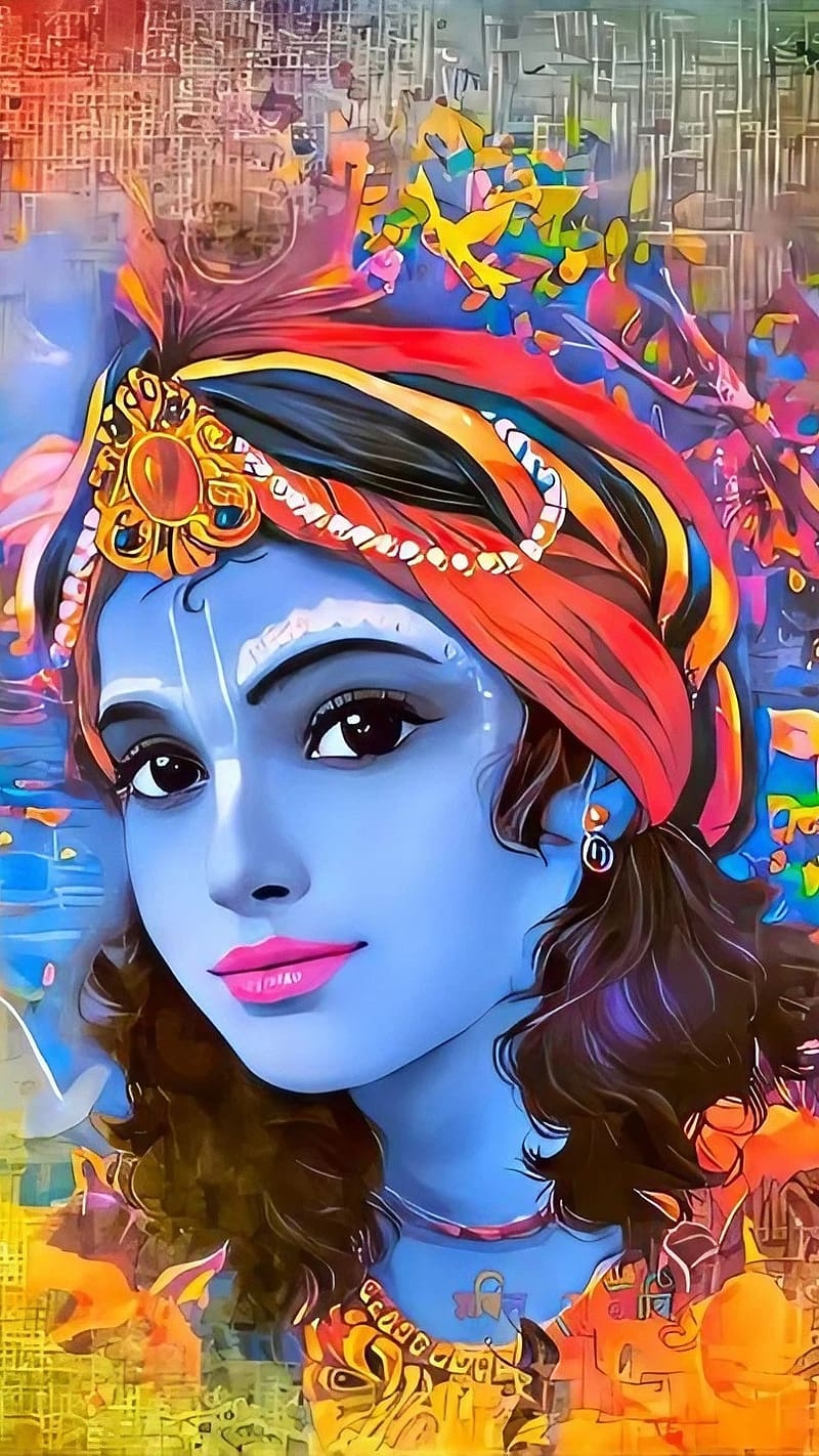 Kanha Ji Ki , Painting Art, hindu god, bhakti, devotional, HD phone wallpaper