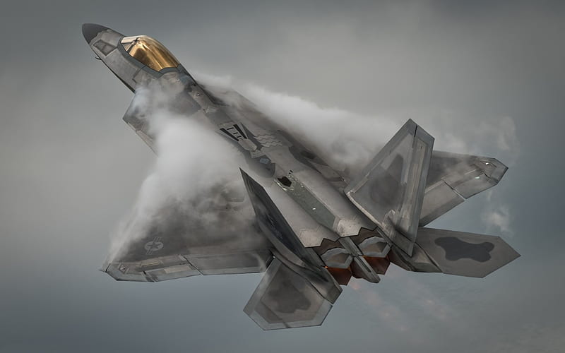 Lockheed Martin F-22A Raptor, F-22, US Air Force, fifth-generation fighter, military aircraft, aerobatics, USA, HD wallpaper