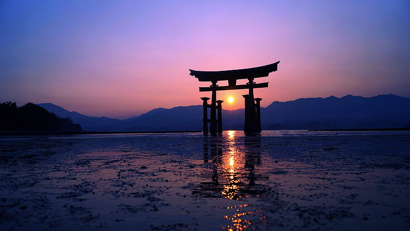 Japan Sunset Purple Evening , japan, sunset, purple, evening, world, HD wallpaper