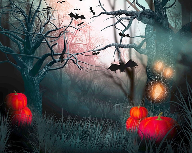 Halloween dark forest, forest, Halloween, ghotic, dark, HD wallpaper ...