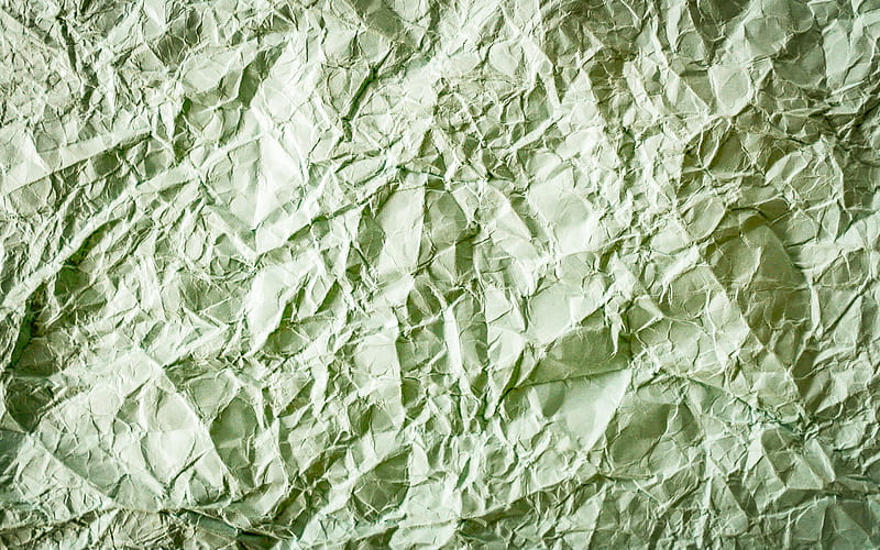 green paper texture green crumpled paper, macro, green paper, vintage texture, crumpled paper, paper textures, green backgrounds, HD wallpaper