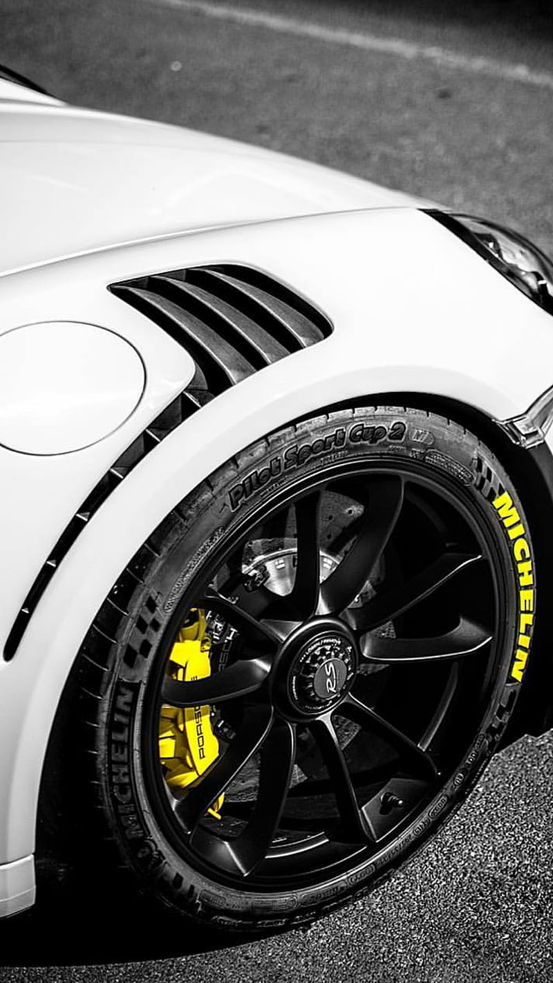 Porsche GT3RS Wheel, porsche, gt, white, car, supercar sports new, carbon, HD phone wallpaper