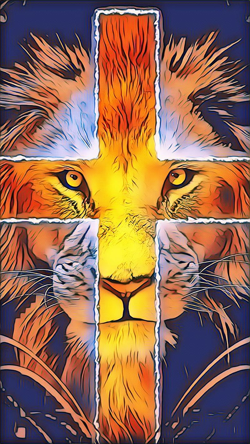 Lion and Cross, christian, colorful, god, religious, HD phone wallpaper |  Peakpx