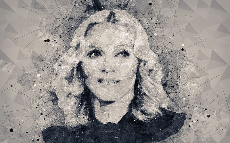 Madonna creative portrait, face, geometric art, American singer, creative art, Madonna Louise Ciccone, HD wallpaper