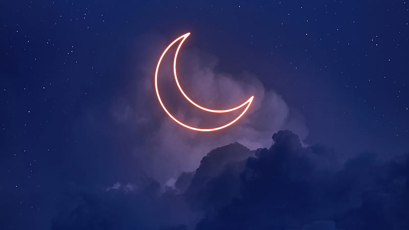 Moon Minimal Sky , moon, sky, night, artist, artwork, digital-art, HD wallpaper