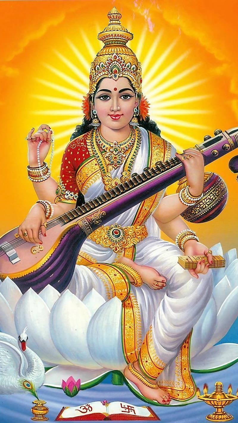 52 Very Beautiful Saraswati Puja Wish ...in.pinterest HD phone wallpaper |  Pxfuel