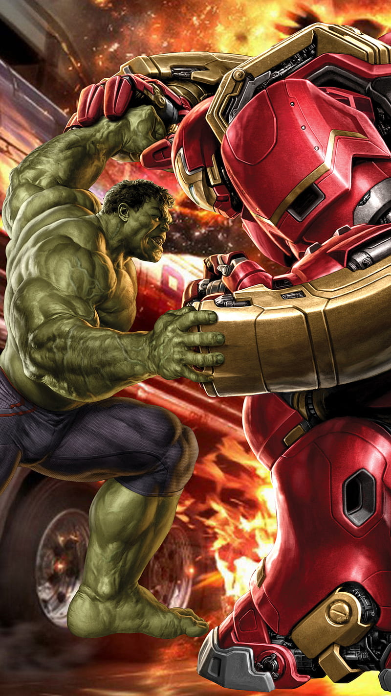 Hulk Vs HulkBuster, avengers, hulk, hulkbuster, marvel, HD phone wallpaper
