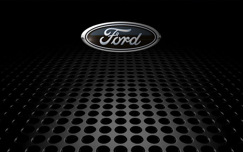 Ford Grid, black, ford, grid, oval, HD wallpaper