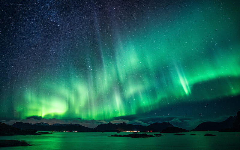 Earth, Aurora Borealis, Night, HD wallpaper