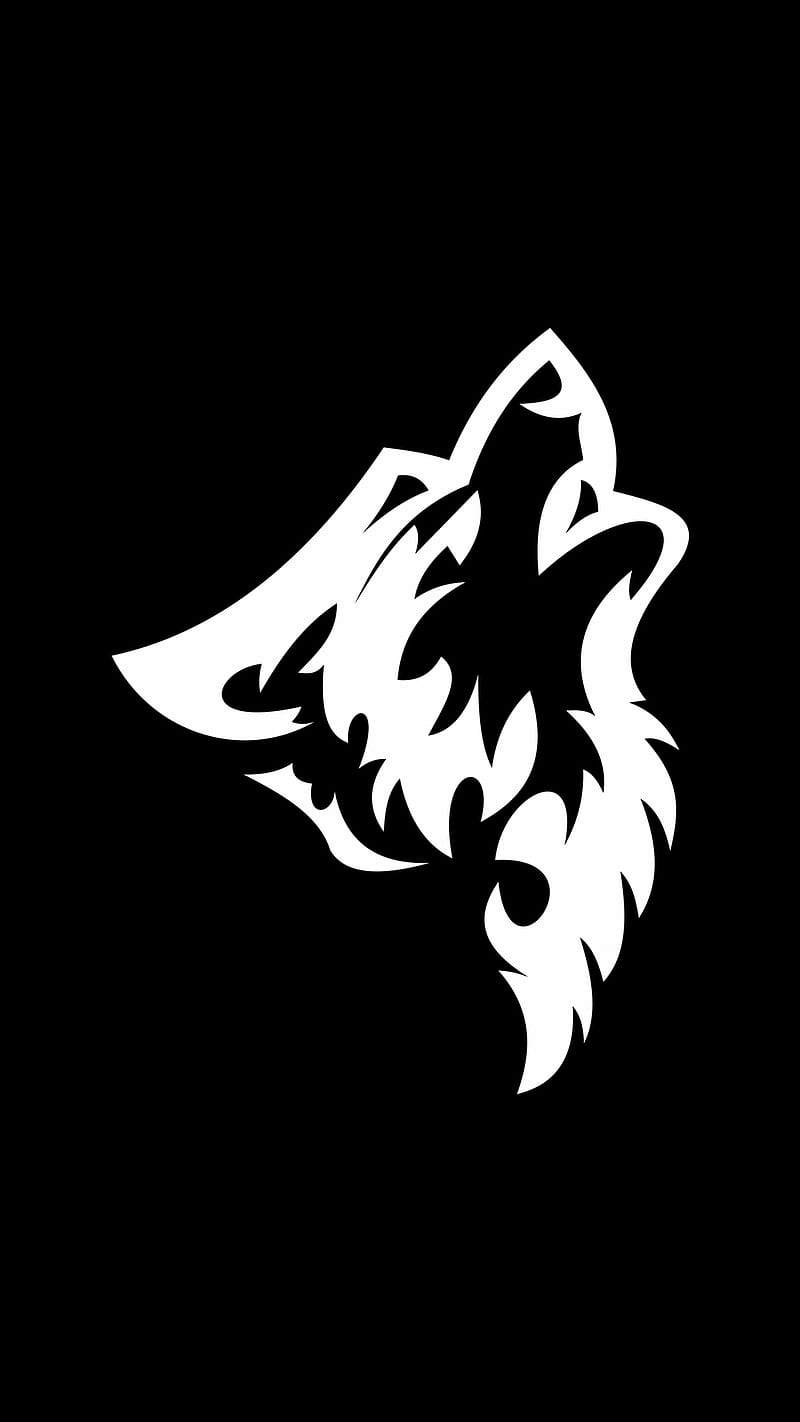 Wolf, black, desenho, HD phone wallpaper