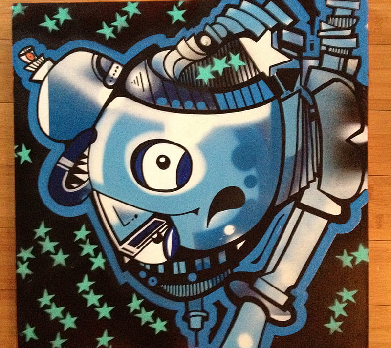 Astronaut Boy, graffiti, keen, HD wallpaper