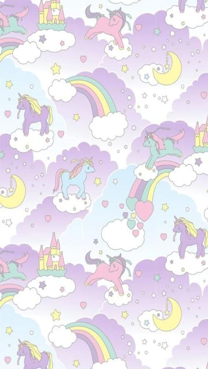 Unicorn Cute Corazones Pastels Rainbows Hd Phone Wallpaper Peakpx