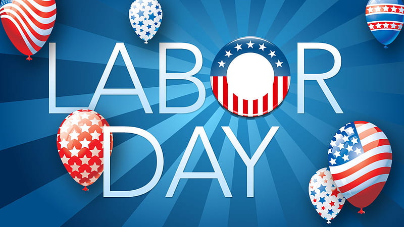 Red White Balloons Labor Day US Flag Blue Background Labor Day, HD wallpaper