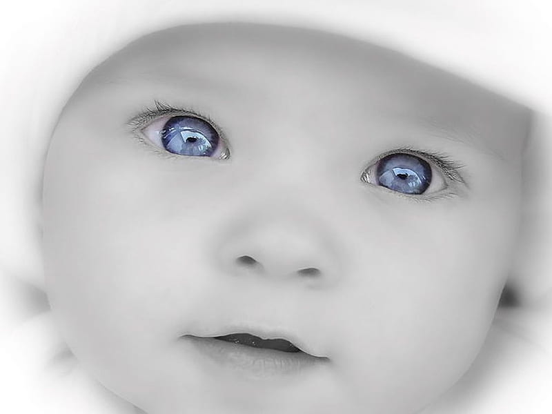 Baby Blues, cute, graph, baby, blue eyes, blue, HD wallpaper