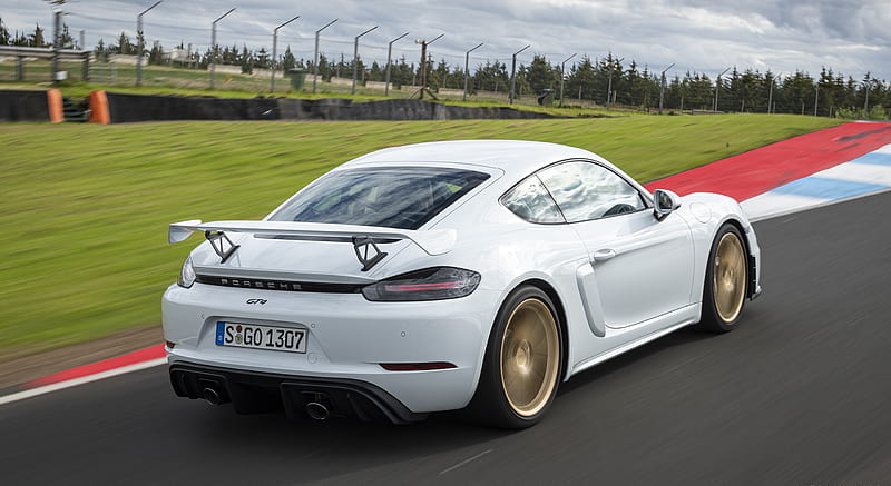 2020 Porsche 718 Cayman GT4 (Color: Carrara White Metallic) - Rear ...