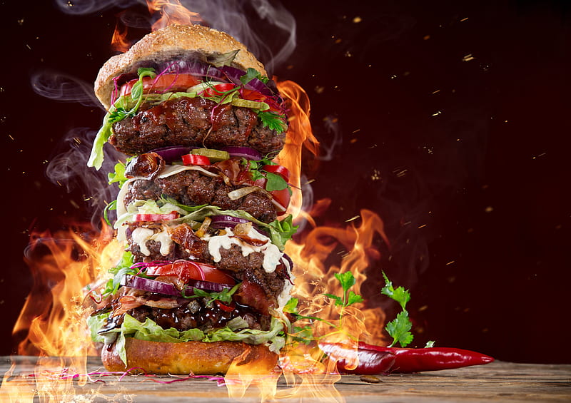 Gigantic Burger food, eat, burger, HD wallpaper