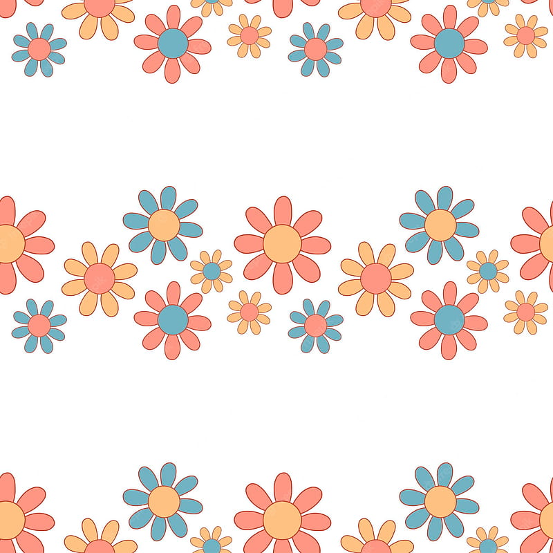Aesthetic Contemporary printable seamless pattern with retro groovy flowers  Decorative Naive 60s 70s style Vintage boho background in minimalist mid  century style for fabric wallpaper or wrapping 11874612 Vector Art at  Vecteezy