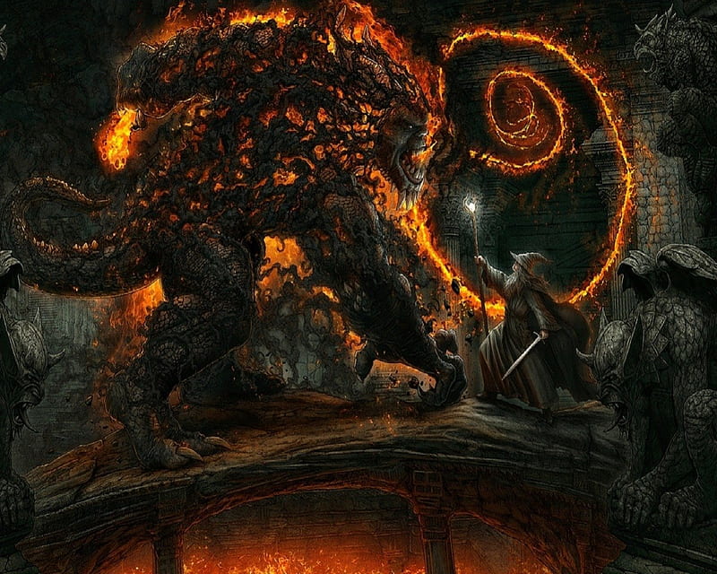 439556 4K Gandalf The Lord of the Rings fantasy art Balrog  Rare  Gallery HD Wallpapers
