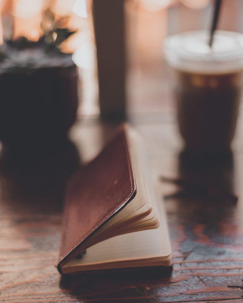 notebook, leather, brown, paper, HD phone wallpaper