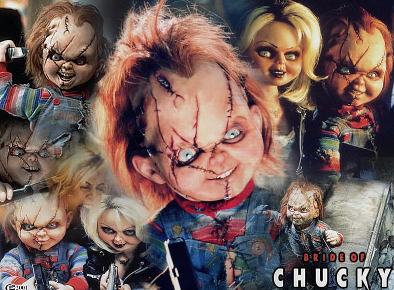 Bride of Chucky, chucky, married, devil doll, movie, bride, tiffany, HD wallpaper