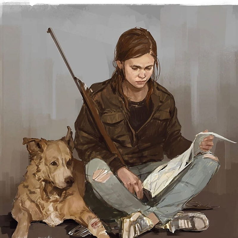 The Last of Us, cachorro, dog, game, girl, horror, ler, HD phone wallpaper