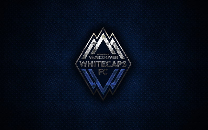 Vancouver Whitecaps FC metal logo, creative art, American soccer club, MLS, emblem, blue metal background, Vancouver, British Columbia, Canada, USA, football, Western Conference, Major League Soccer, HD wallpaper