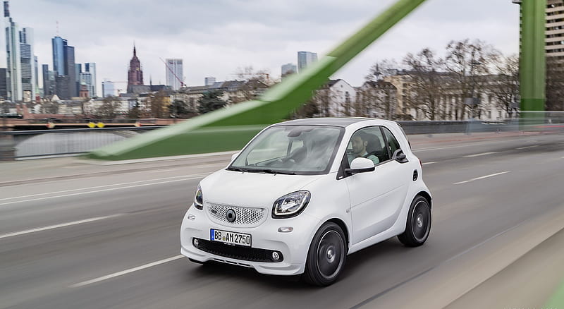 2017 Smart ForTwo Coupe BRABUS (White) - Front , car, HD wallpaper