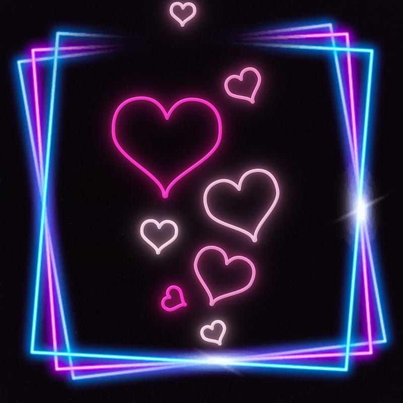 Neon, heart, HD phone wallpaper