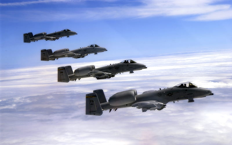 A-10 Warthogs, a-10, ground attack, Entropy thunderbolt ii, HD wallpaper