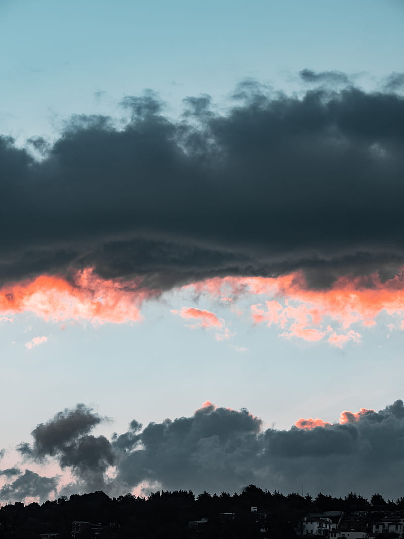 5K free download | Clouds, sky, sunset, porous, evening, HD phone