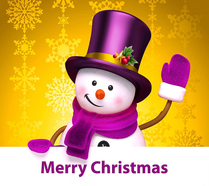 Merry Christmas, snowman, HD wallpaper