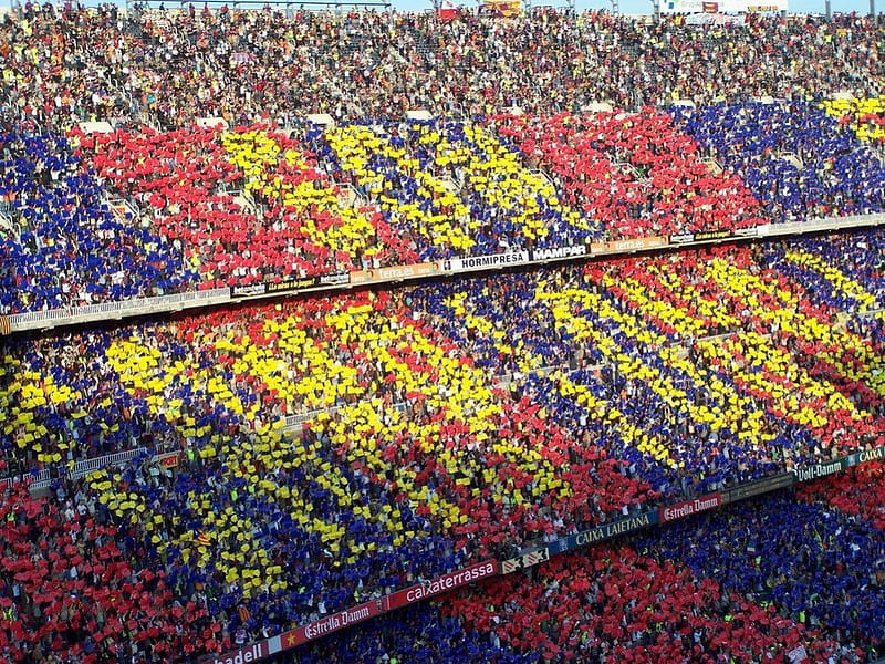 camp nou stadium, barcelona, champions, catalunya, spain, HD wallpaper
