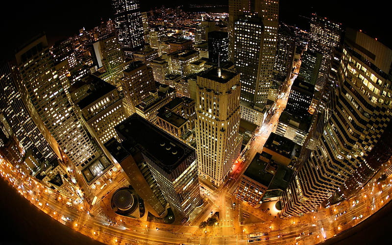 Cities Townscape from above, architecture, city, townscape, night, skyscrapers, HD wallpaper