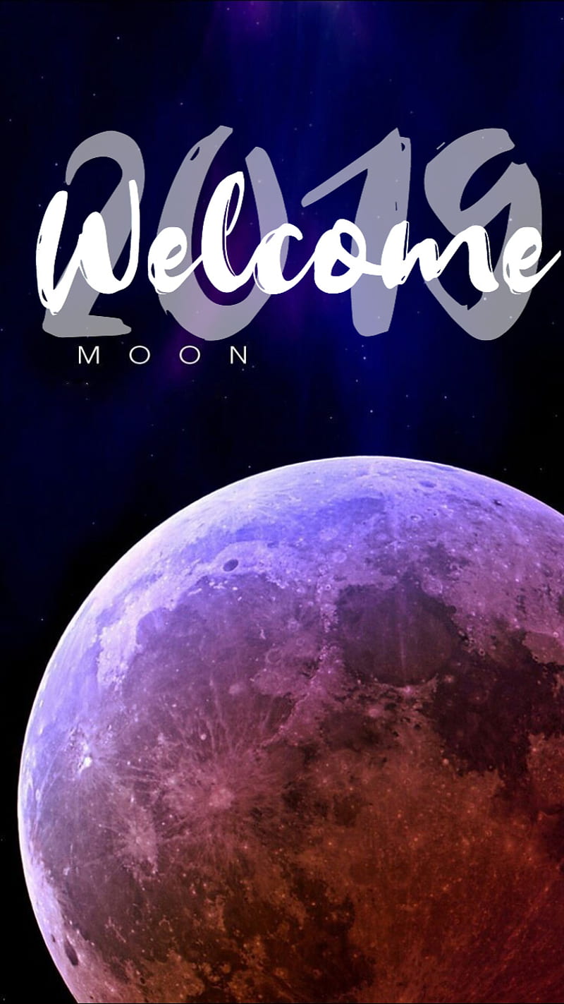 Moon 19, cosmos, galaxy, world, rainbow, planet, newyear19, 2019, earth, mate, HD phone wallpaper