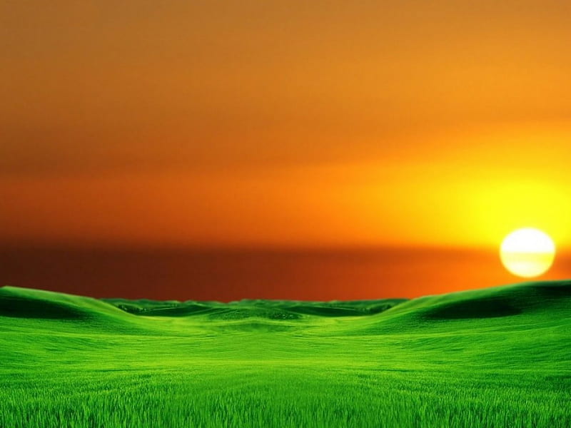 Sunset Landscape, sunset, 3d, nature, landscape, HD wallpaper | Peakpx