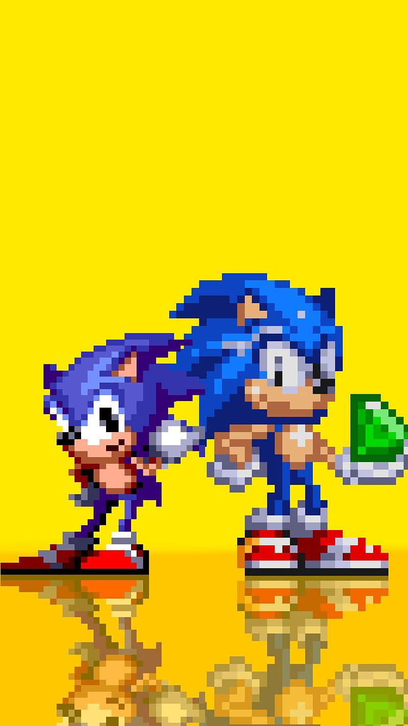 Self Made) Classic Sonic And Modern Sonic : R MoonPissing, Yellow Sonic, HD phone wallpaper