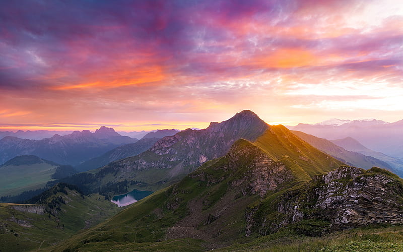 Alps Mountains Switzerland 2020 Nature Scenery, HD wallpaper