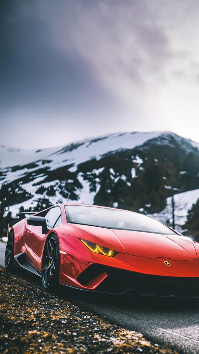 Lamborghini Huracan Car New Red Snow Esports Supercar Hd Mobile Wallpaper Peakpx