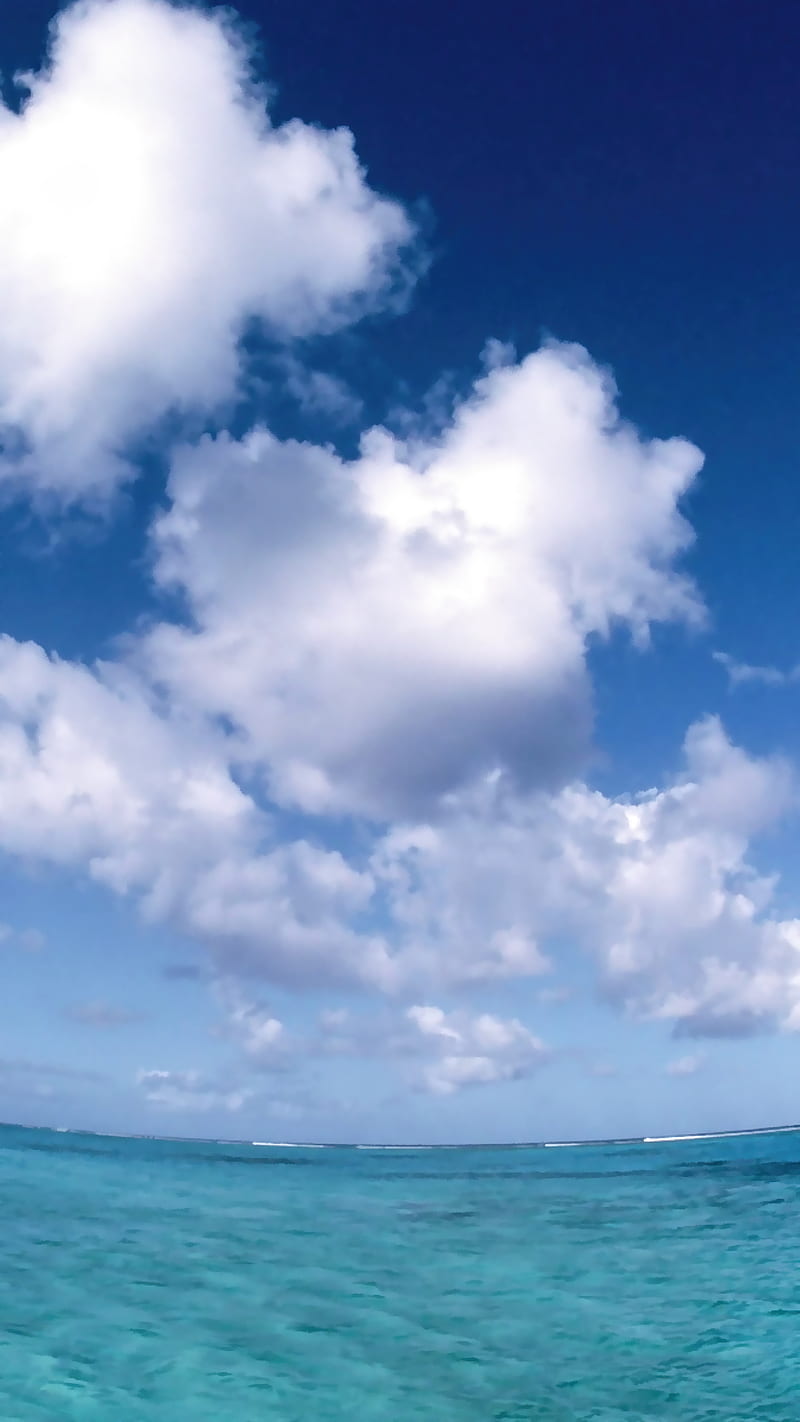 Clouds on Water, blue, clouds, landscape, nature, ocean, sea, skies, sky, HD phone wallpaper