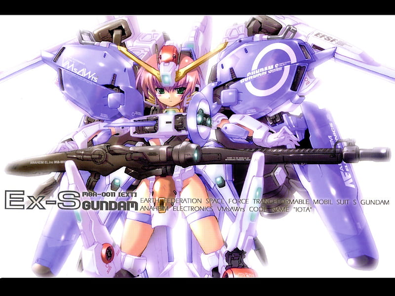 EX - S Girl, armor, gundam, mecha, girl, anime, beam rifle, musume, HD wallpaper