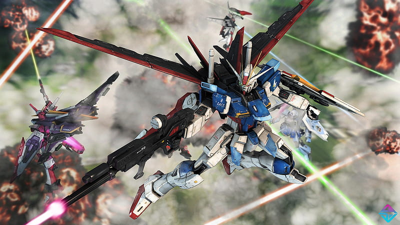 Force Impulse Gundam, gundam, impulse, guerra, mecha, infinite justice, HD wallpaper