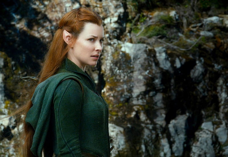 Evangeline Lilly as Tauriel, the hobbit, movie, the desolation of smaug, redhead, evangeline lilly, elf, woman, fantasy, tauriel, girl, actress, princess, HD wallpaper