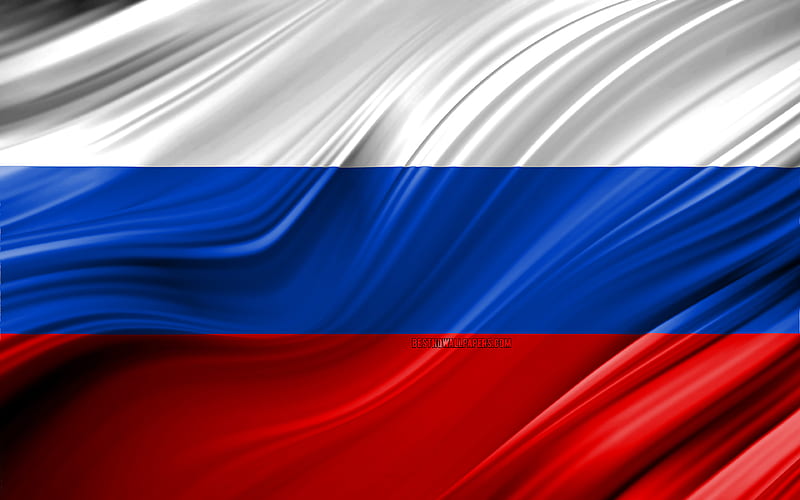 Russian flag, European countries, 3D waves, Flag of Russia, national symbols, Russia 3D flag, art, Europe, Russia, HD wallpaper